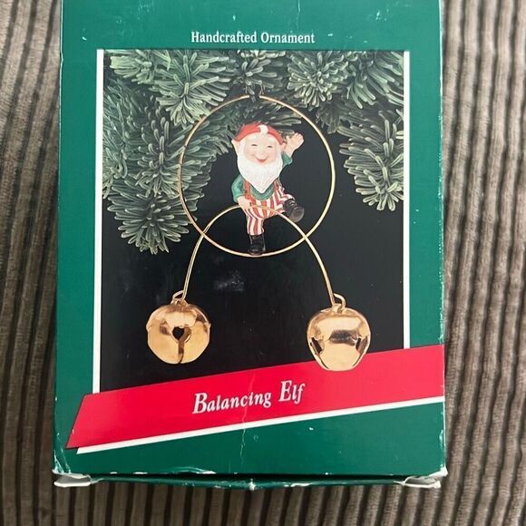 Hallmark Golden Balancing Elf 1989 - Picture 1 of 6